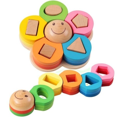 Puzzle - Puzzle din lemn Floricica Vesela