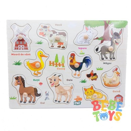 Puzzle - Puzzle din lemn in limba romana Animale domestice