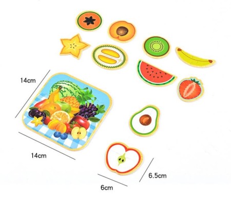Puzzle din lemn incastru: Fructe de feliat Fun Toys [5]