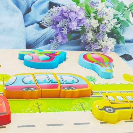 Puzzle din lemn incastru Vehicule [2]