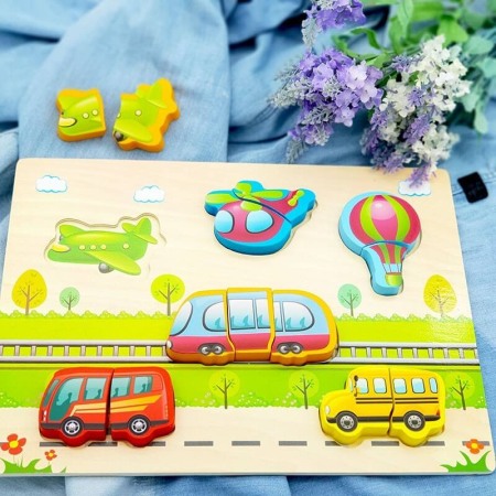 Puzzle din lemn incastru Vehicule [0]