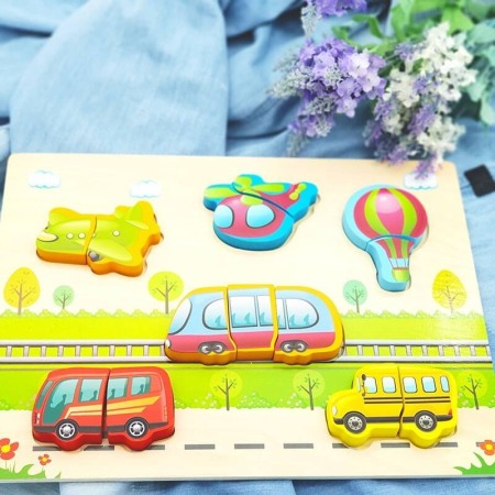 Puzzle din lemn incastru Vehicule [1]
