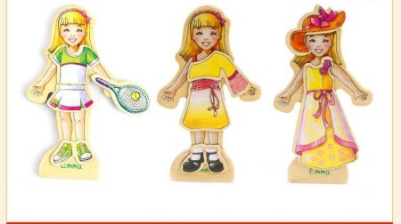 Puzzle din lemn magnetic imbraca fetite Onshine [4]