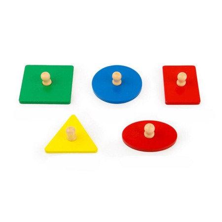 Puzzle din lemn Montessori cu 5 forme geometrice [2]