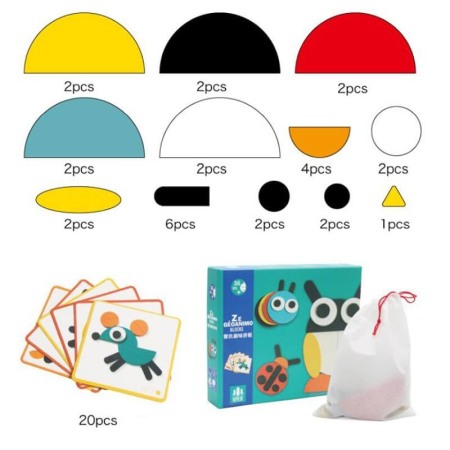 Puzzle educativ din lemn cu animale Geoanimo [8]