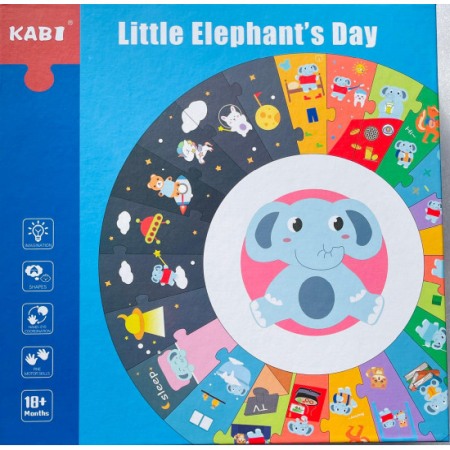 Gradinita si scoala - Puzzle educativ, Rutina Micului Elefant