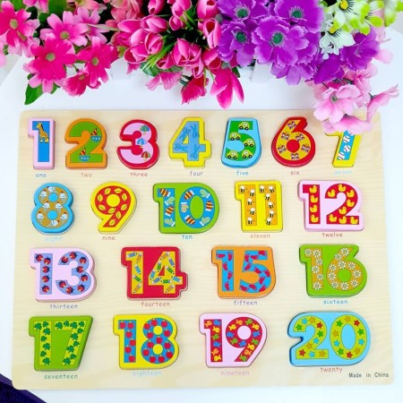 Litere si cifre - Puzzle incastru cifre-tabla mare