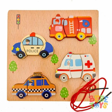 Puzzle - Puzzle incastru de snuruit Vehicule