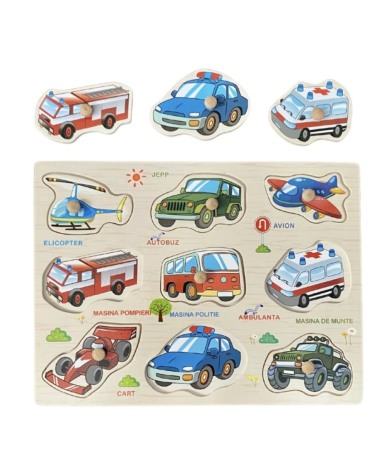 Puzzle - Puzzle incastru din lemn cu butoni