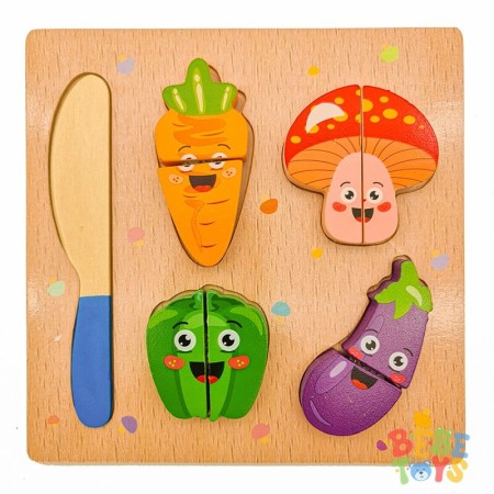 Puzzle - Puzzle incastru: Legume de feliat