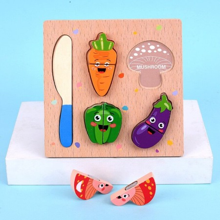 Puzzle incastru: Legume de feliat [2]