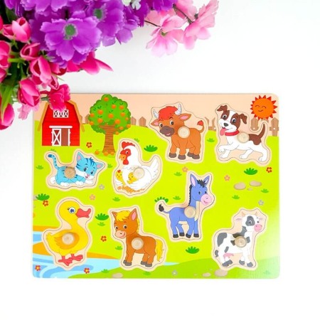 Puzzle lemn cu buton animale [0]
