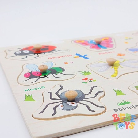 Puzzle lemn in limba romana Insecte [2]