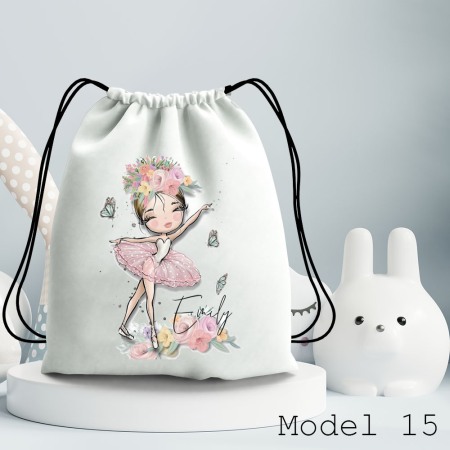 Rucsac pentru gradinita/cresa, Balerina, personalizat cu nume [3]