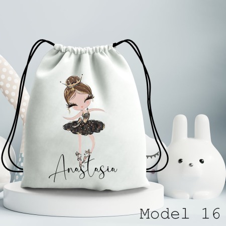 Rucsac pentru gradinita/cresa, Balerina, personalizat cu nume [1]