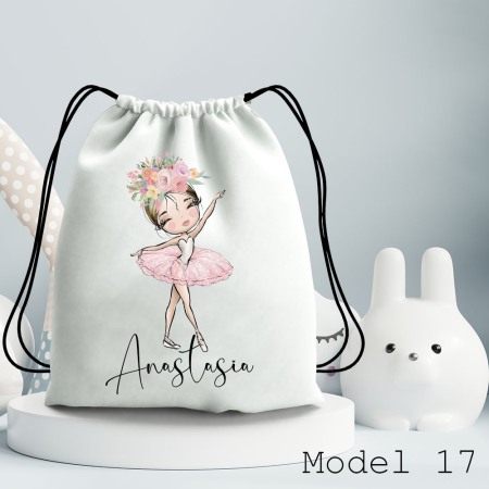 Rucsac pentru gradinita/cresa, Balerina, personalizat cu nume [2]
