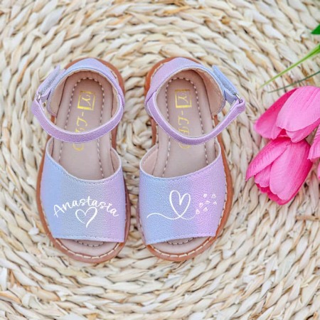 Incaltaminte copii - Sandale pentru Fete 236A Purple, personalizate cu nume (copiază)