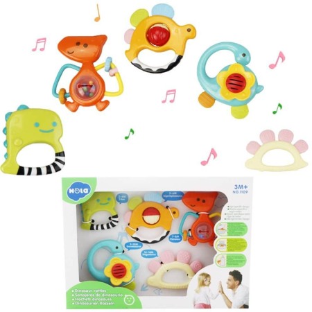 Set 5 jucarii zornaitoare pentru bebelusi  dinozauri HOLA [1]
