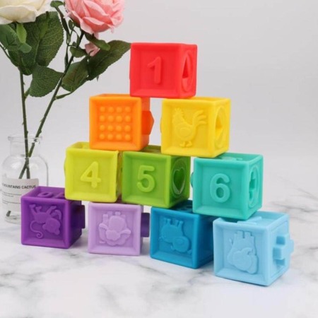 Set 9 Cuburi din silicon pentru Bebelusi [5]