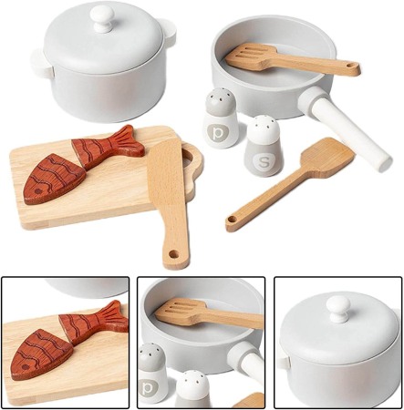 Set accesorii de jucarie pentru bucatarie, din lemn [4]