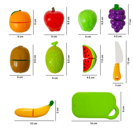 Set fructe de feliat din plastic, 10 piese [2]