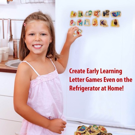 Set litere din lemn magnetice-28 piese [7]