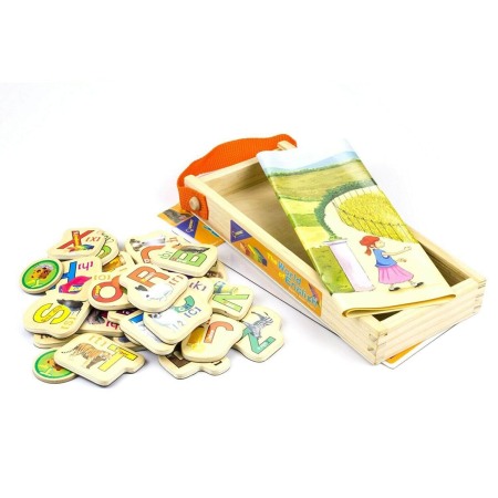 Set litere din lemn magnetice-28 piese [2]