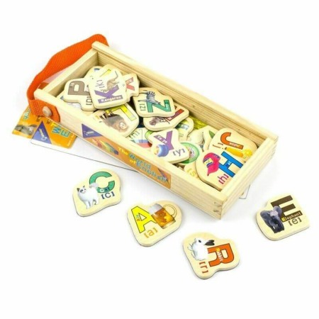 Set litere din lemn magnetice-28 piese [5]