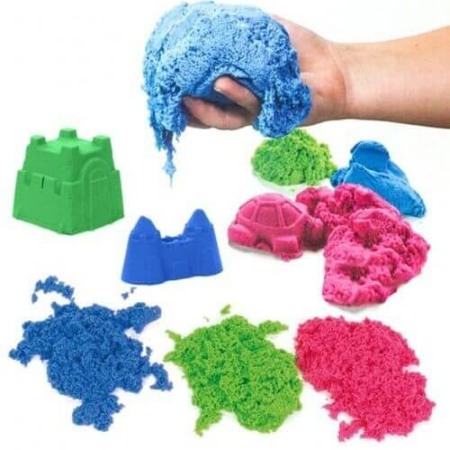 Set nisip kinetic cu forme si tavita (1 kg) [6]