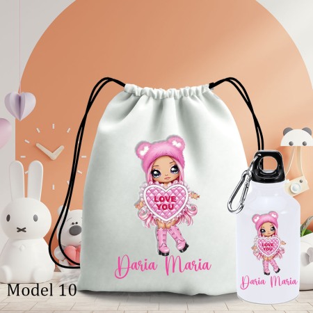 Gradinita si scoala - Set Personalizat pentru gradinita/cresa: rucsac si sticla