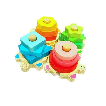 Jucarii din lemn - Sortator educational forme si culori Turtle