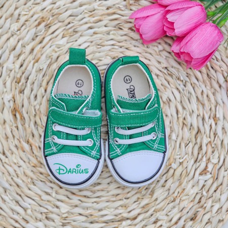 Cadouri personalizate - Tenisi copii cu arici, personalizati cu nume, verde
