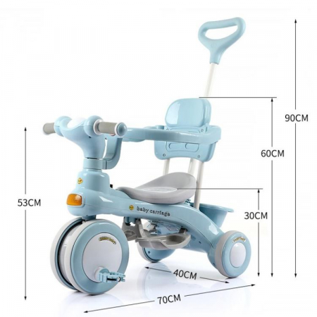 Tricicleta 3 in 1 pentru copii cu maner parental, spatar si functie muzicala [3]