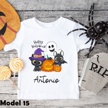 Tricou copii Halloween Personalizat cu nume Model Fantoma [5]