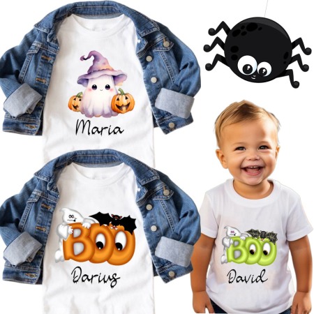 Cadouri personalizate - Tricou copii Halloween Personalizat cu nume Model Fantoma