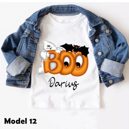 Tricou copii Halloween Personalizat cu nume Model Fantoma [4]