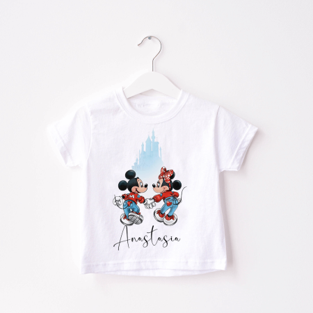 Haine copii - Tricou copii Personalizat cu nume Minnie &amp; Mickey Mouse