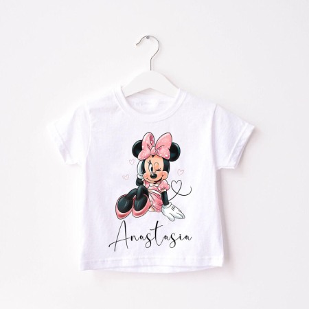 Haine copii - Tricou copii Personalizat cu nume Minnie Mouse