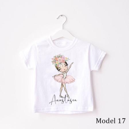 Tricou copii Personalizat cu nume Model Balerina [2]
