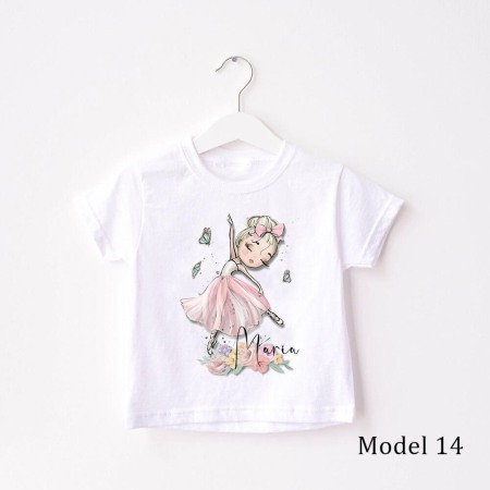 Haine copii - Tricou copii Personalizat cu nume Model Balerina