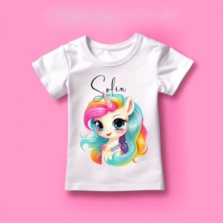 Haine copii - Tricou copii Personalizat cu nume Unicorn 001