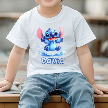 Tricouri cu personaje - Tricou Copii  personalizat cu Stitch si nume