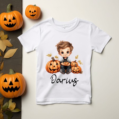 Haine copii - Tricou Halloween copii Personalizat cu nume Model 3