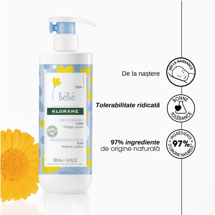 Klorane Bebe lapte hidratant, 500 ml [2]