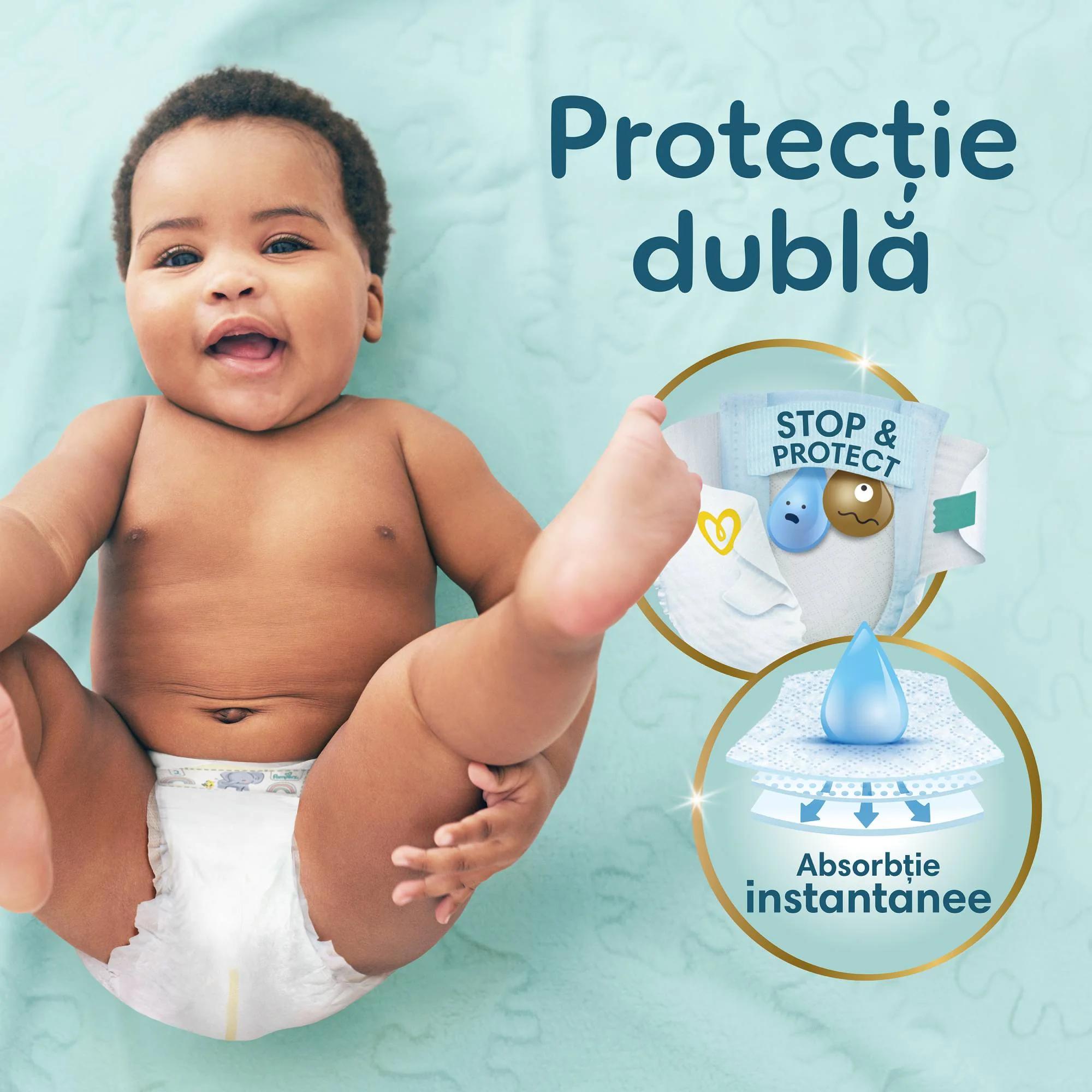 Modul Standard Bebelle – Scutece Pampers, Șervețele Sensitive, Aleze Panda [4]