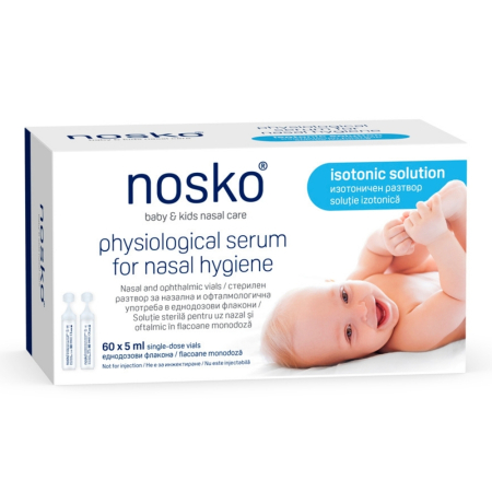 Mama si bebe - Ser fiziologic Nosko 60x5ml, pentru aerosoli si igiena zilnica a bebelusilor