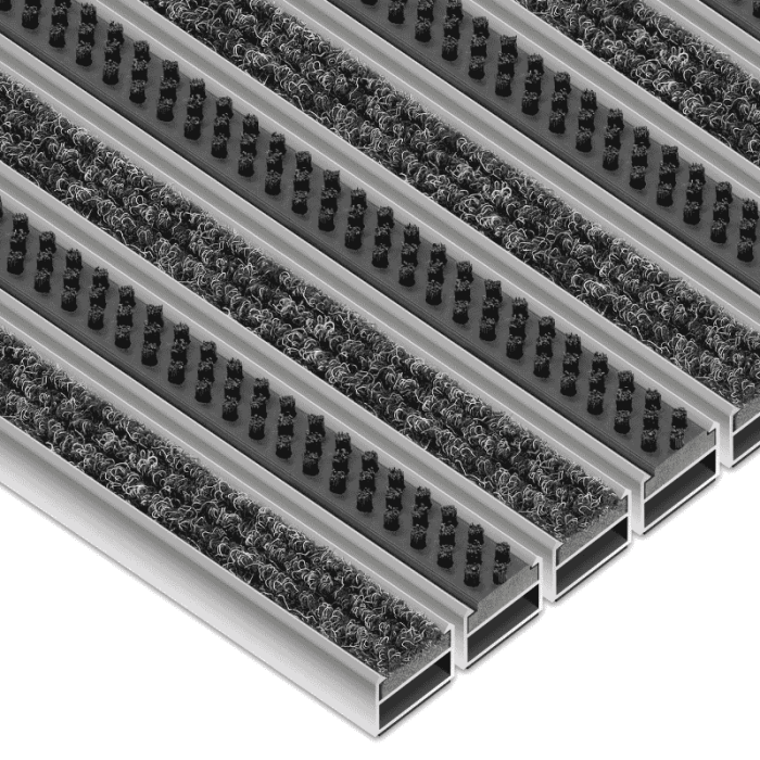 Ștergător de picioare din aluminiu Ryps-Scrub cu inserții textile și perii [3]