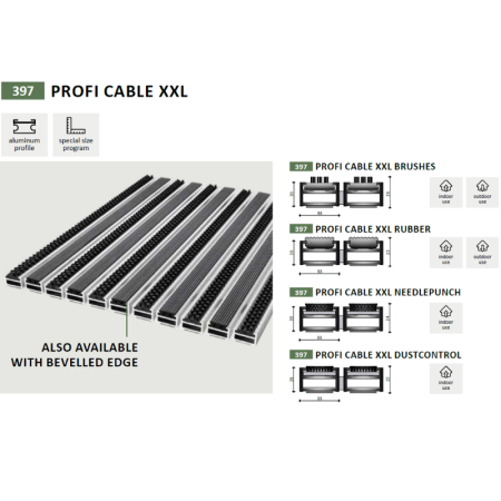Covor de intrare Profi Cable XXL – aluminiu 20 mm, trafic extrem de intens | BeeGreen [2]