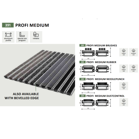 Covor de intrare Profi Medium – aluminiu 13 mm, trafic intens | BeeGreen [2]