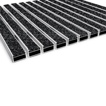 Ștergătoare de picioare din aluminiu Clean Ryps Outdoor pentru exterior, cu inserție textilă rezistentă la abraziune și umezeală. Reduc murdăria și umiditatea la intrare, protejează pardoselile și scad costurile de curățenie. Recomandate pentru trafic intens și cărucioare. [2]